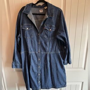 Levi's Women's Long Blue Denim Dress